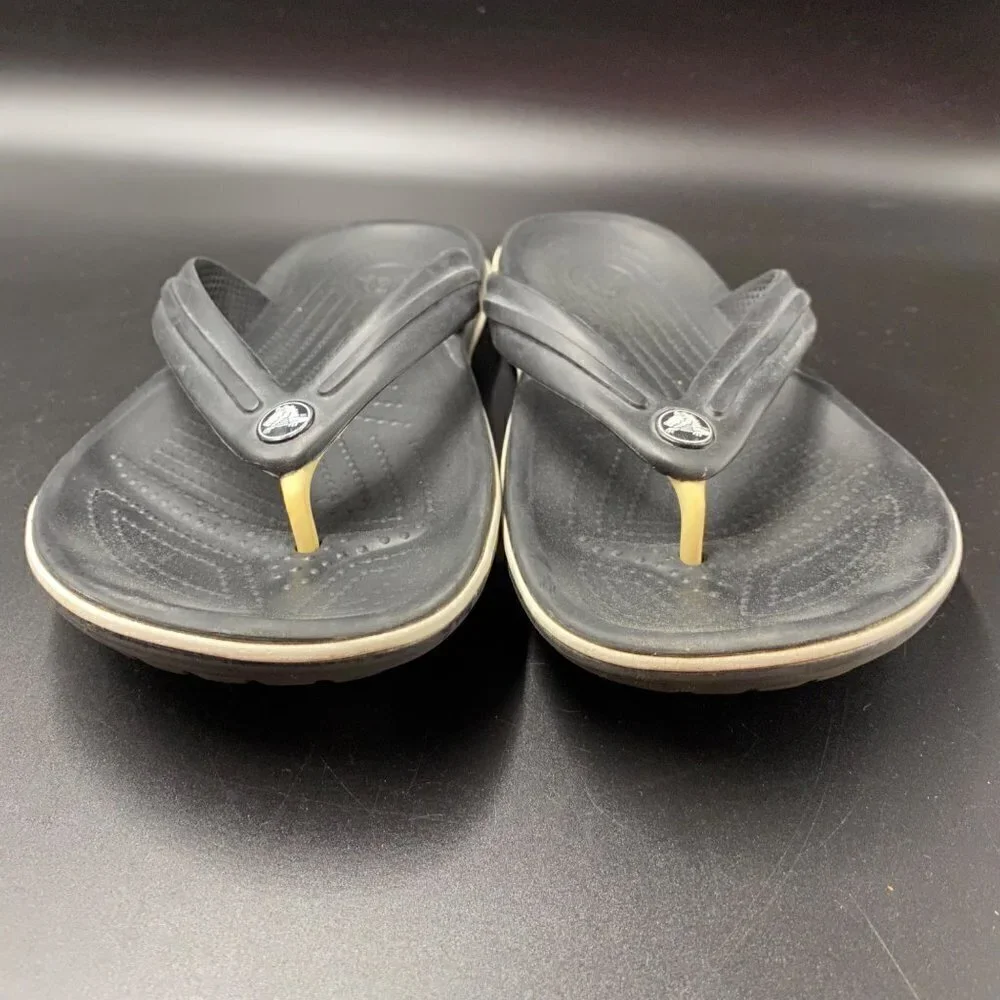 Crocs Black Flip Flops Men's Size 10/Women's Size 12